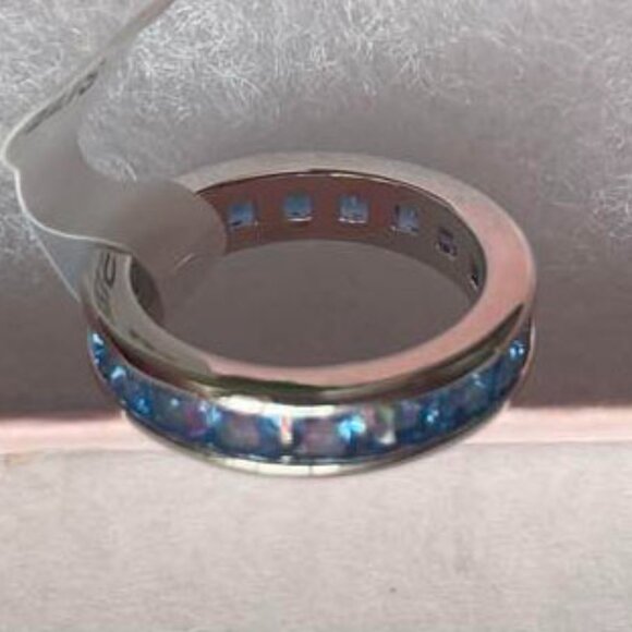 Aqua Blue Fashion Ring, Size 5 - Picture 1 of 3